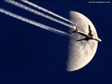Airplane and Moon